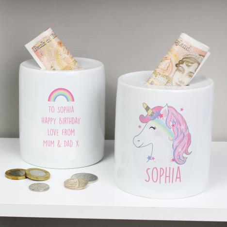 Personalised Unicorn Ceramic Money Box Extra Image 2